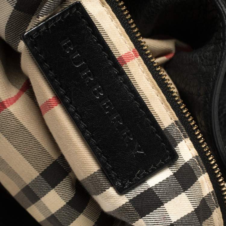 Pre Owned Burberry Black Leather Medium Golderton Tote
