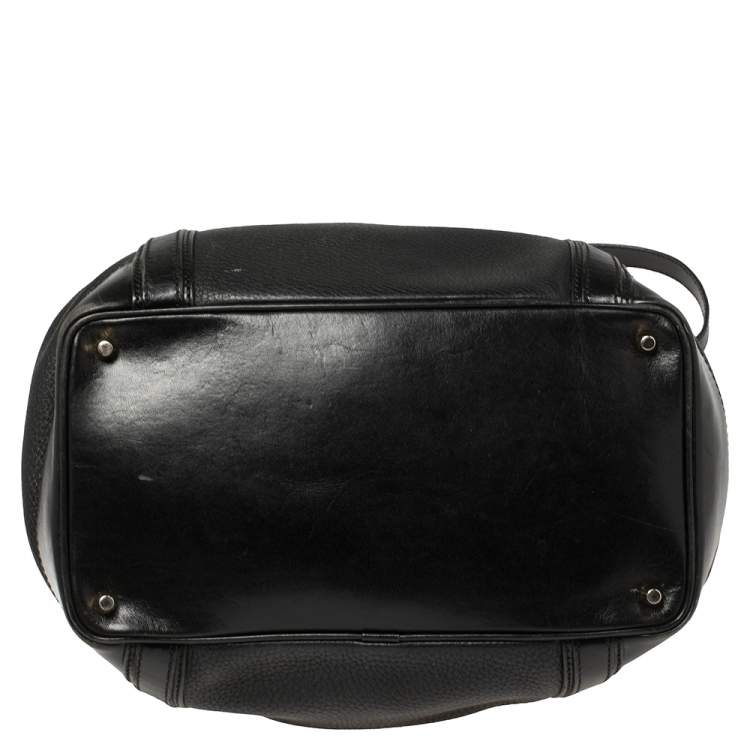 Pre Owned Burberry Black Leather Medium Golderton Tote