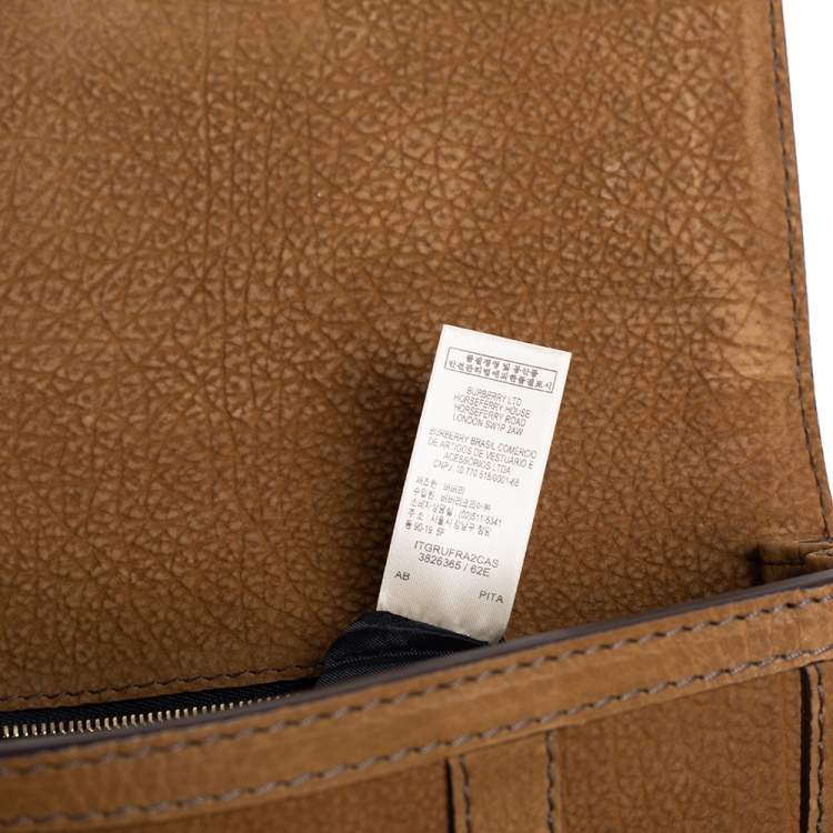 Pre Owned Burberry Brown Nubuck Leather Margot Clutch