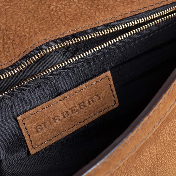 Pre Owned Burberry Brown Nubuck Leather Margot Clutch