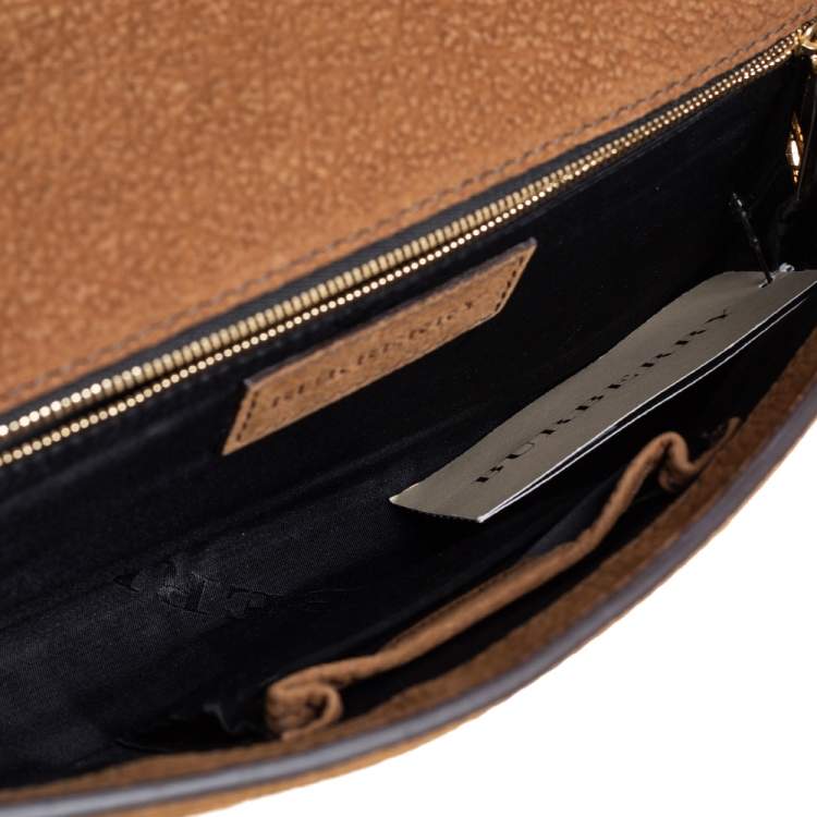 Pre Owned Burberry Brown Nubuck Leather Margot Clutch