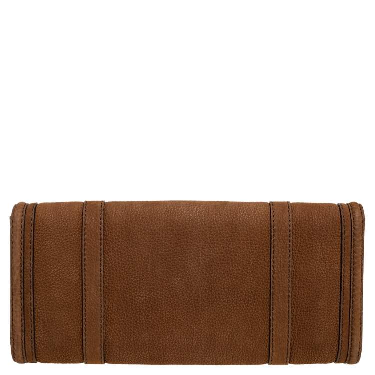 Pre Owned Burberry Brown Nubuck Leather Margot Clutch