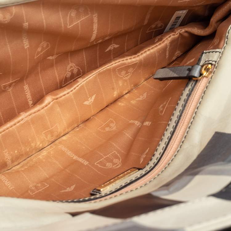Pre Owned Emporio Armani Tricolor Check Leather Clutch