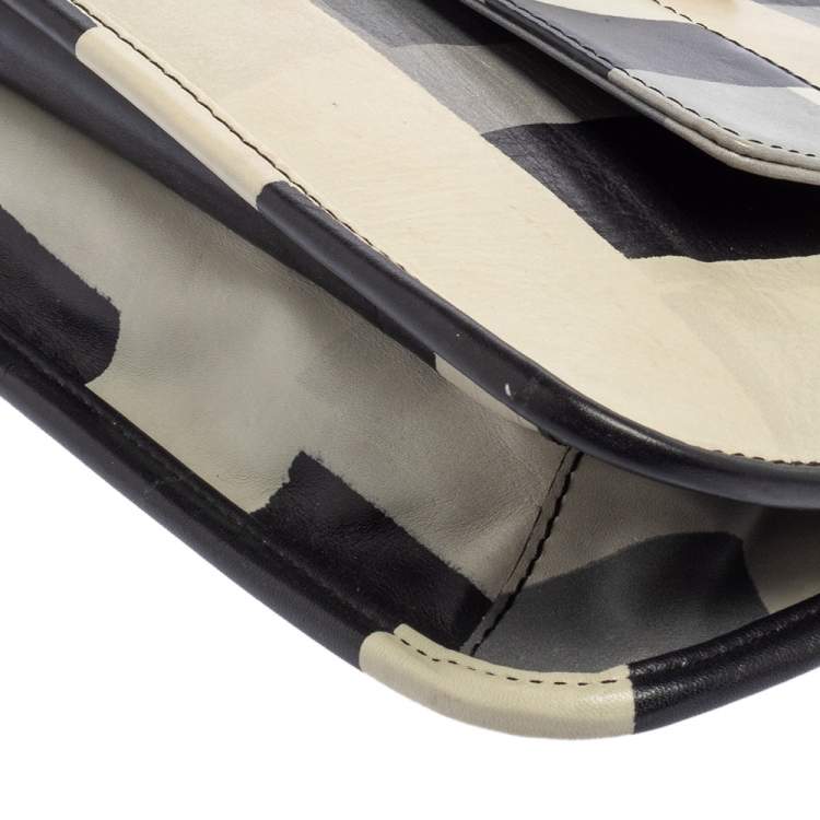 Pre Owned Emporio Armani Tricolor Check Leather Clutch