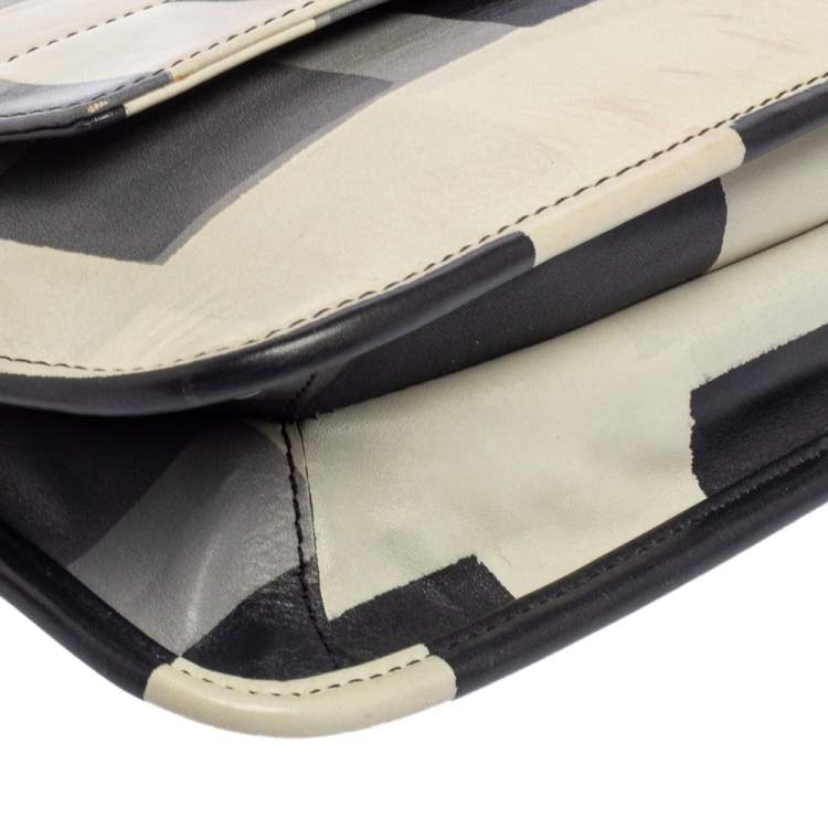 Pre Owned Emporio Armani Tricolor Check Leather Clutch