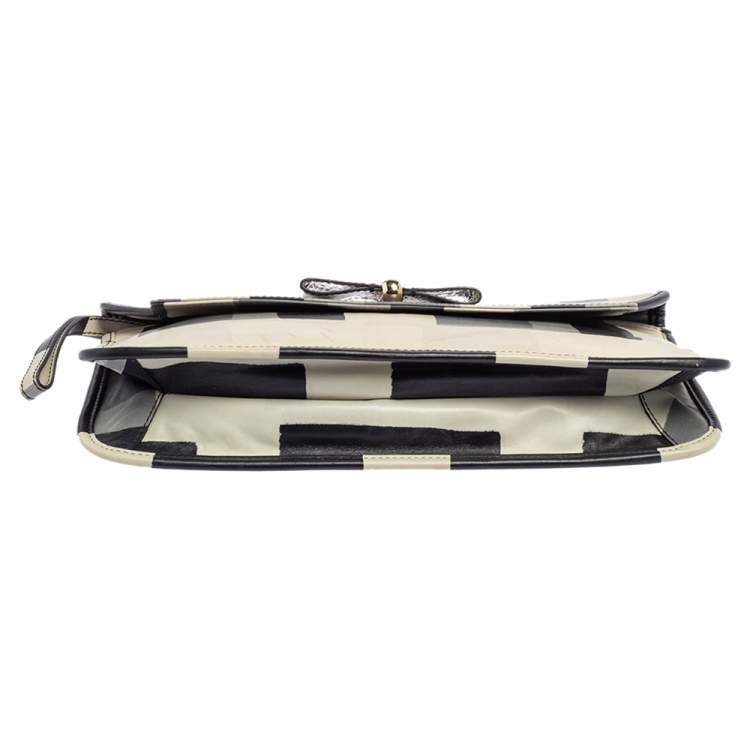 Pre Owned Emporio Armani Tricolor Check Leather Clutch