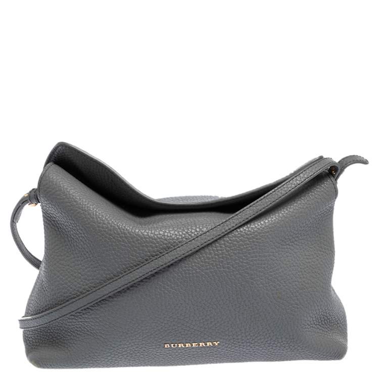 Burberry Ash Grey Grained Leather Leah Crossbody Bag Burberry | TLC