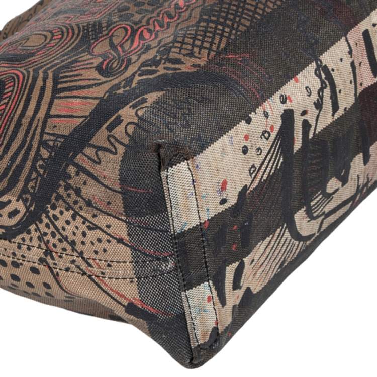 مملوكة مسبقًا Burberry Brown Classic Canvas Medium Reversible Doodle Shopper Tote