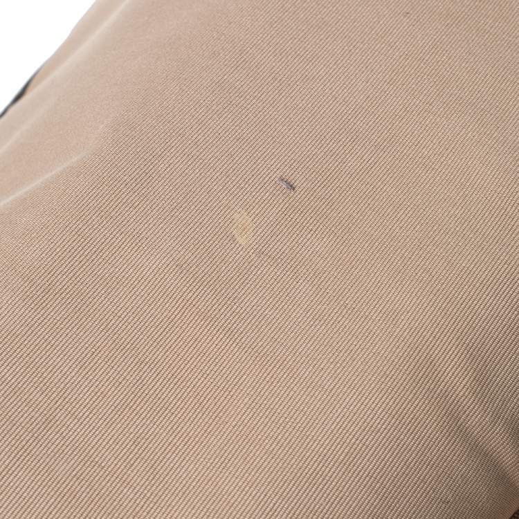 Pre Owned Burberry Metallic Bronze/Beige Nova Check PVC and Leather Messenger Flap Bag