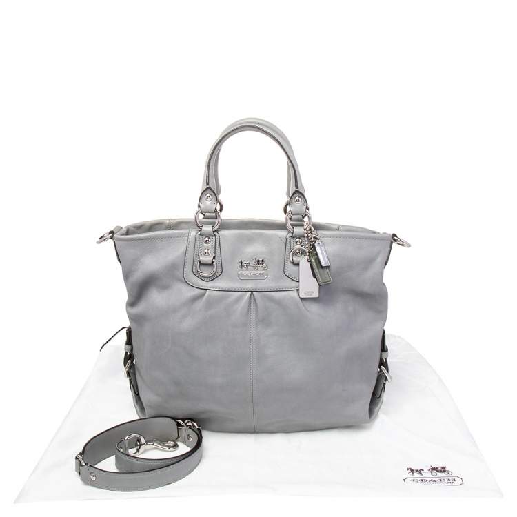 Pre Owned Coach Grey Leather Madison Julianne Tote