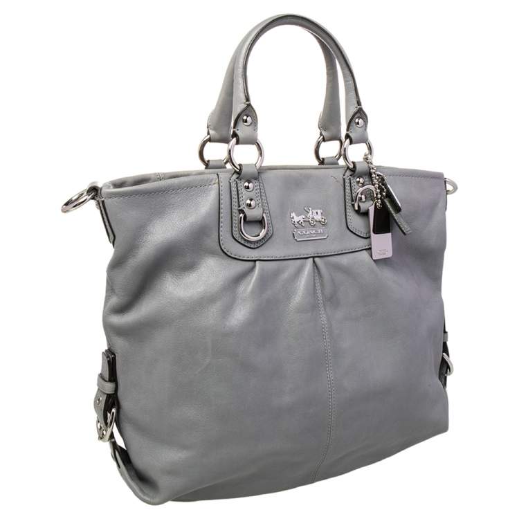 Pre Owned Coach Grey Leather Madison Julianne Tote