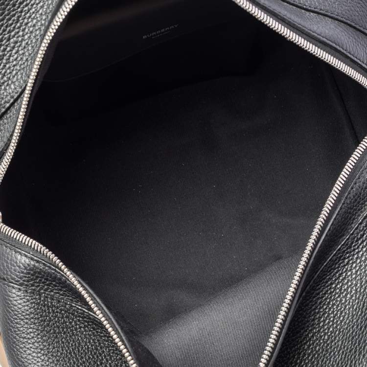 Pre Owned Burberry Black Leather Medium Cube Satchel