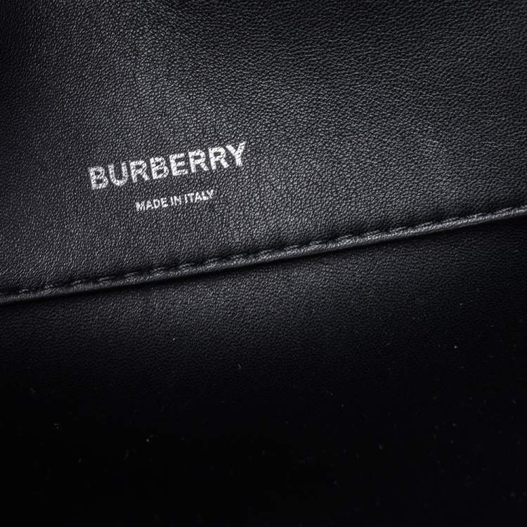 Pre Owned Burberry Black Leather Medium Cube Satchel