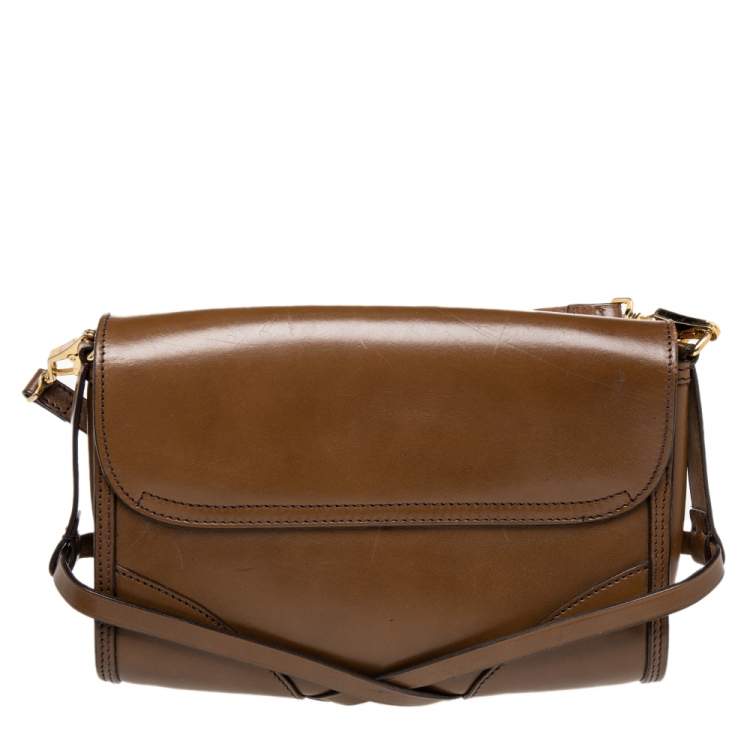 Pre Owned Burberry Brown Leather Abbott Shoulder Bag