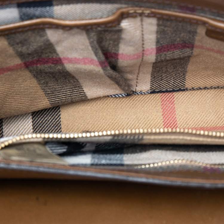 Pre Owned Burberry Brown Leather Abbott Shoulder Bag