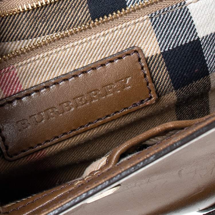 Pre Owned Burberry Brown Leather Abbott Shoulder Bag
