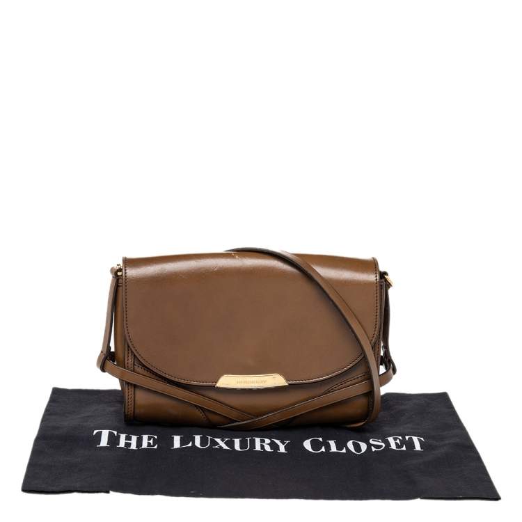 Pre Owned Burberry Brown Leather Abbott Shoulder Bag
