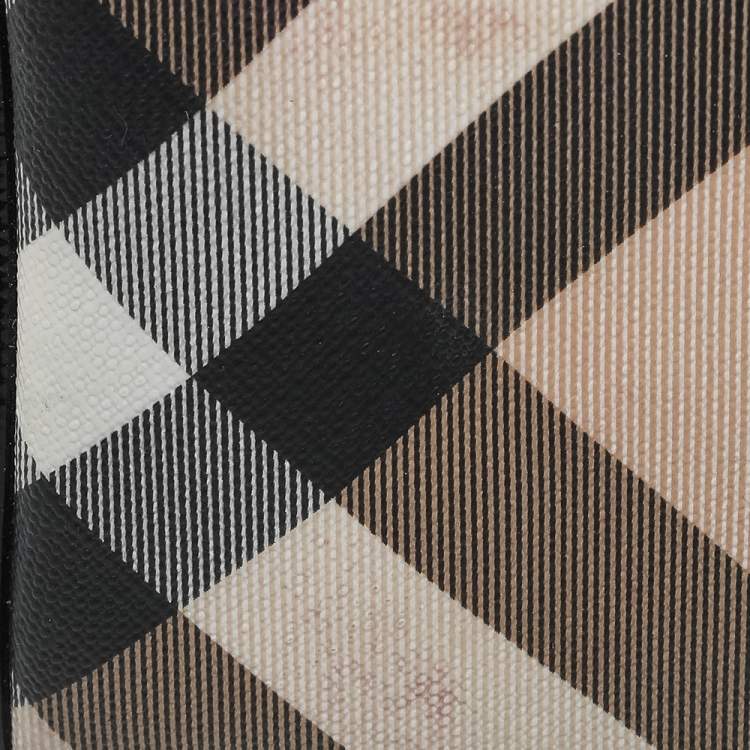 Pre Owned Burberry Beige Nova Check Coated Canvas Small Bowling Bag