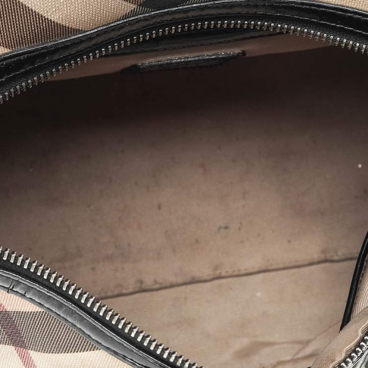 Pre Owned Burberry Beige Nova Check Coated Canvas Small Bowling Bag