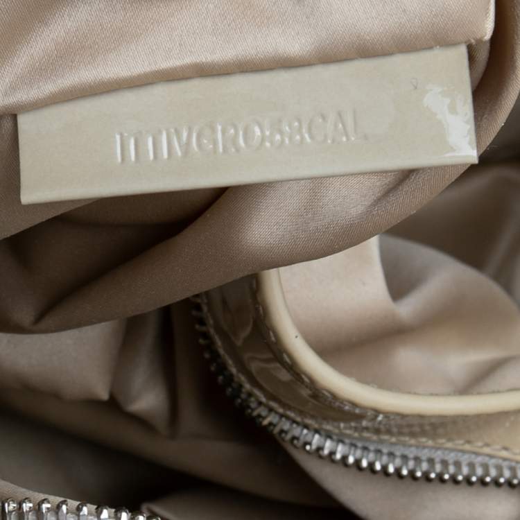 Pre Owned Burberry Cream Quilted Patent Leather Beaton Tote