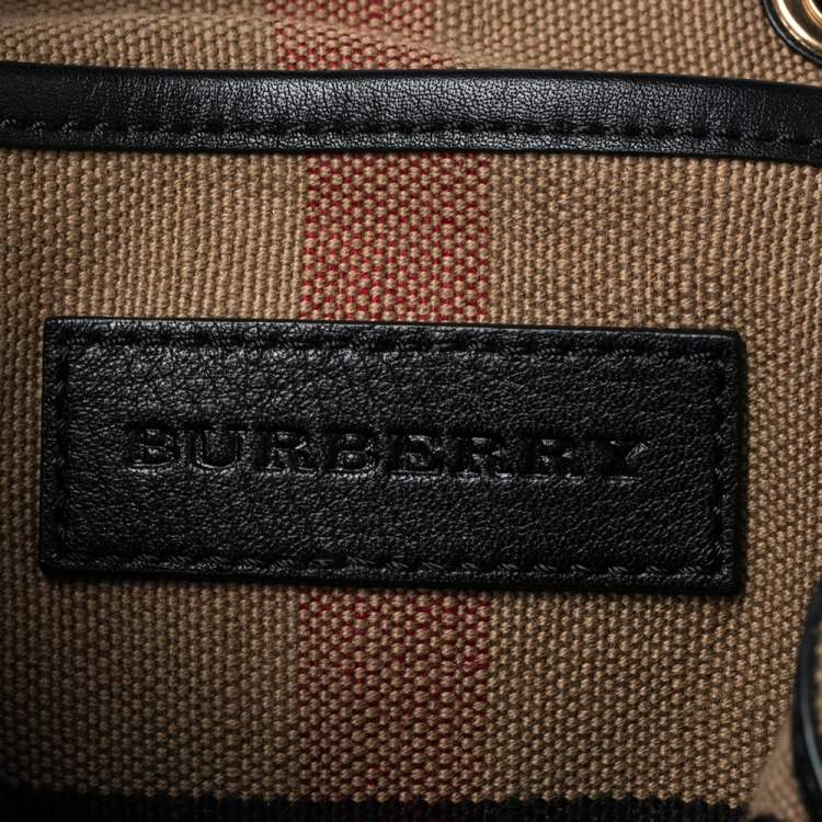 Pre Owned Burberry Beige/Black Exploded Check Canvas and Leather Backpack