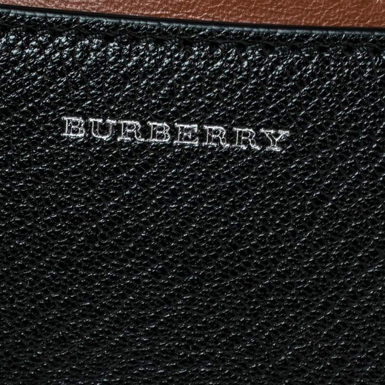 Pre Owned Burberry Brown/Black Leather Small D-Ring Shoulder Bag