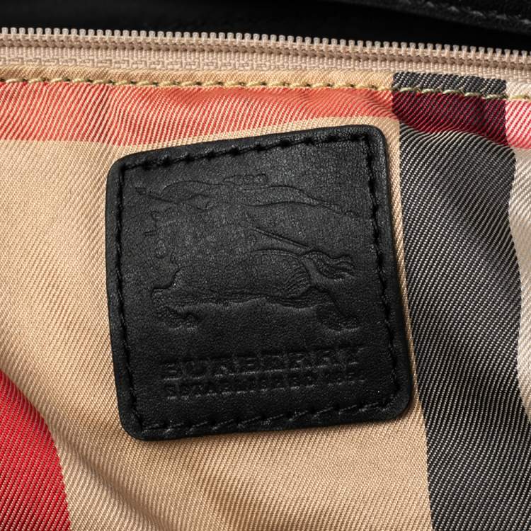 Pre Owned Burberry Red Nylon and Leather Buckleigh Shopper Tote