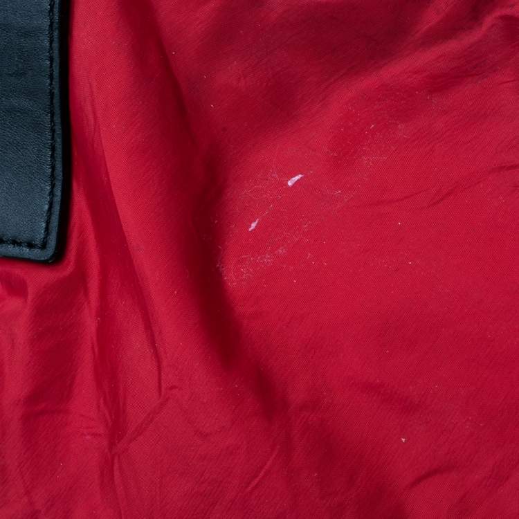 Pre Owned Burberry Red Nylon and Leather Buckleigh Shopper Tote