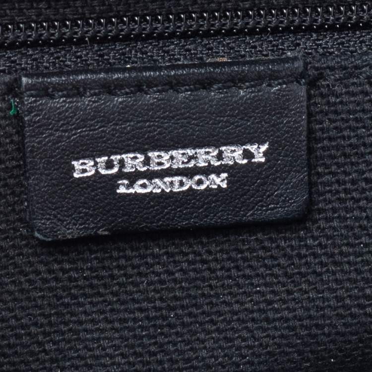 Pre Owned Burberry Blue Nova Check Wool Wristlet