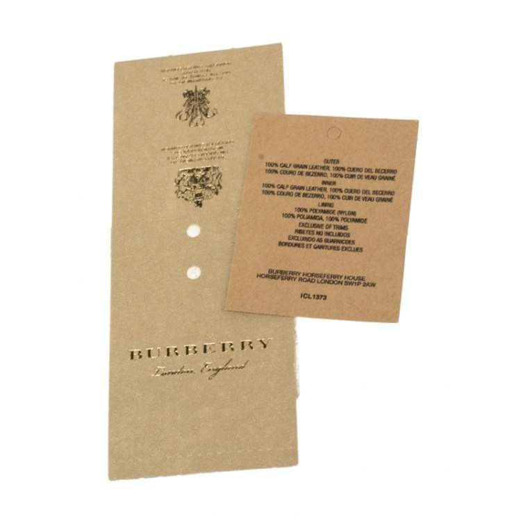 Pre Owned Burberry Light Pink Grained Leather Henley Wallet on Chain