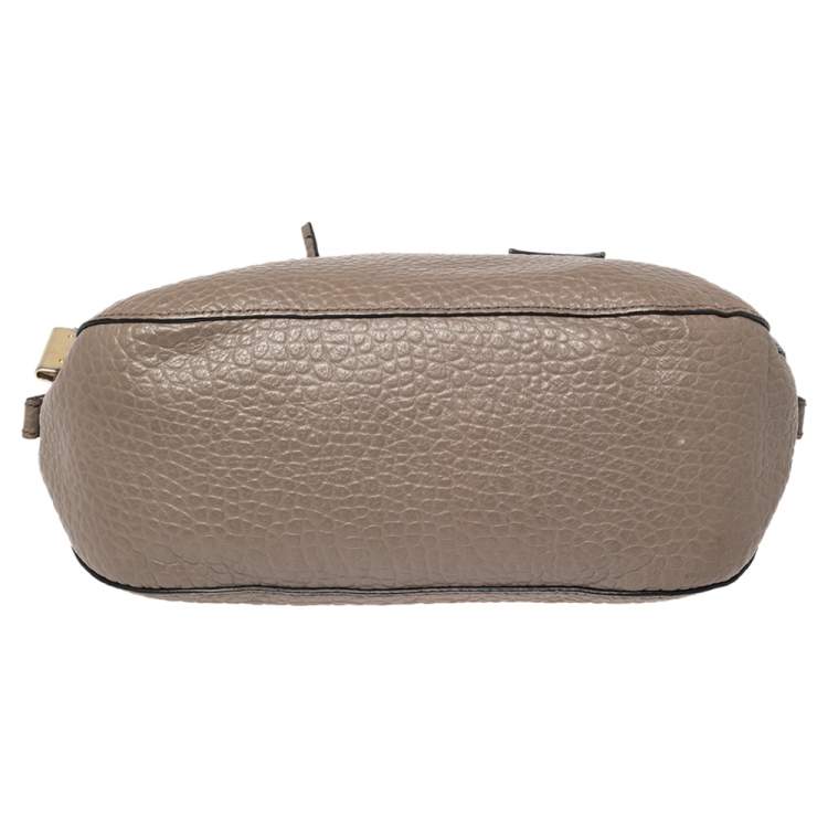 Pre Owned Burberry Grey Grain Leather Orchard Satchel