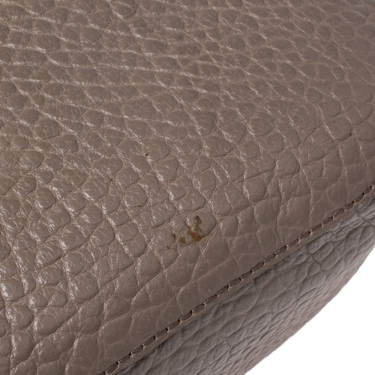 Pre Owned Burberry Grey Grain Leather Orchard Satchel