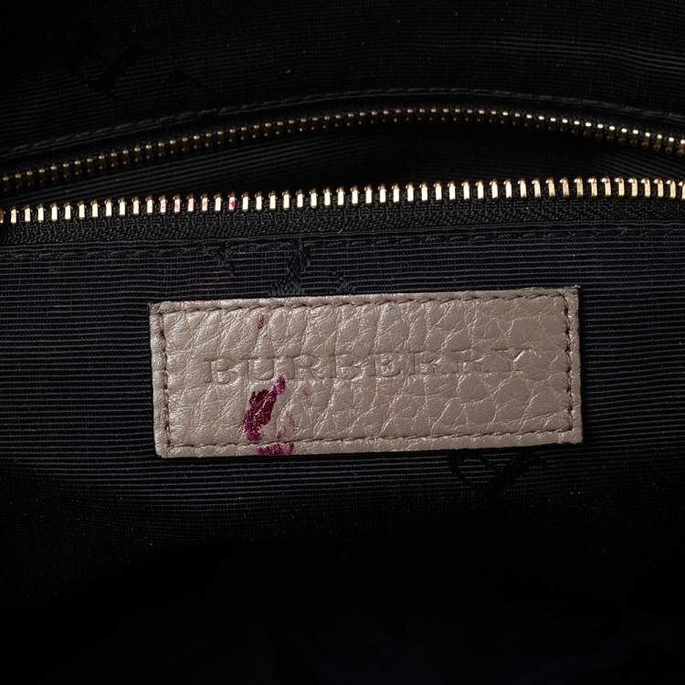 Pre Owned Burberry Grey Grain Leather Orchard Satchel
