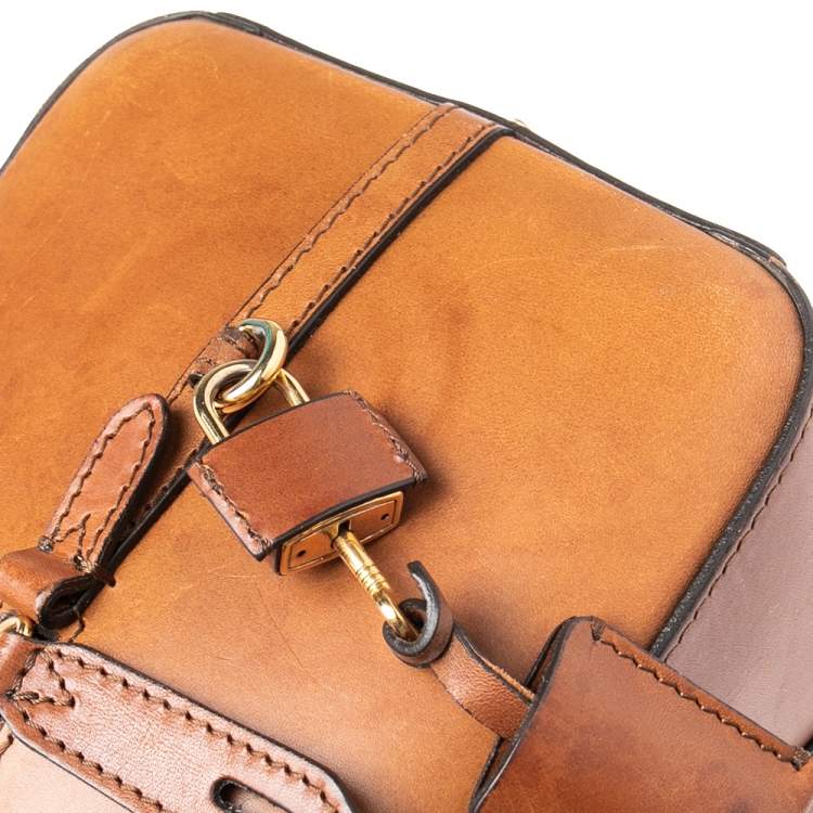 Pre Owned Burberry Tan Leather Medium Alchester Bowler Bag