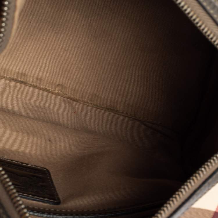 Pre Owned Burberry Beige Nova Check PVC Chester Boston Bag