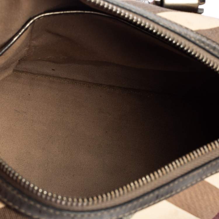 Pre Owned Burberry Beige Nova Check PVC Chester Boston Bag