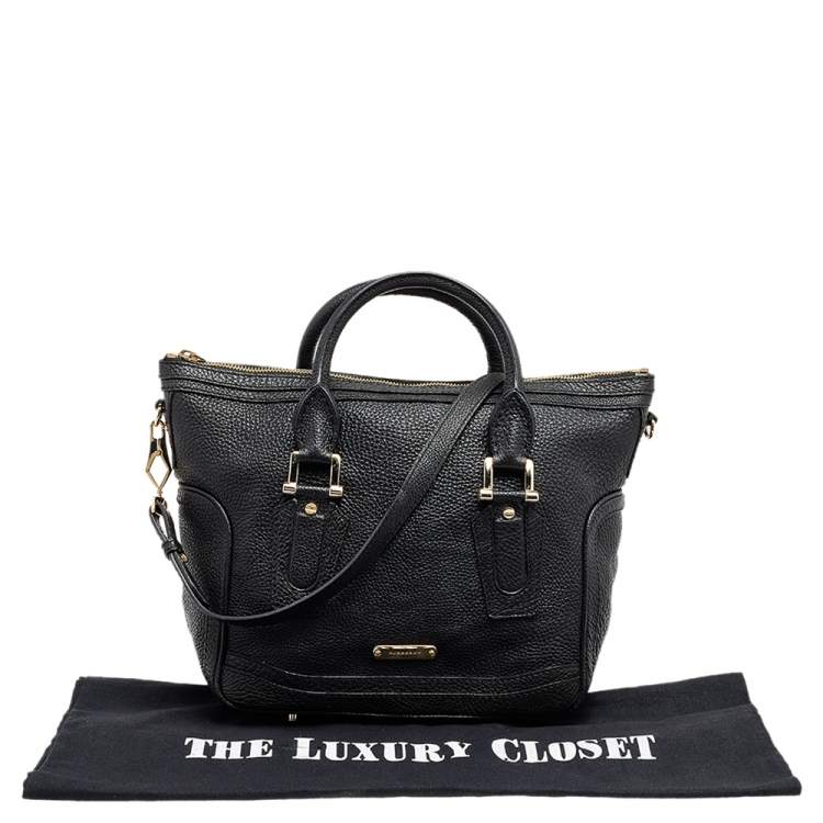Pre Owned Burberry Black Leather Tote