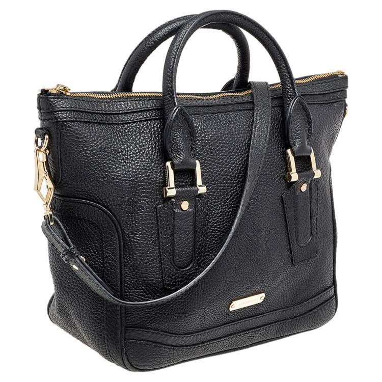 Pre Owned Burberry Black Leather Tote