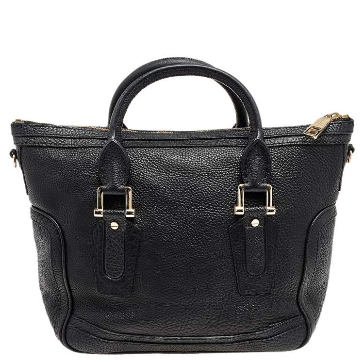 Pre Owned Burberry Black Leather Tote