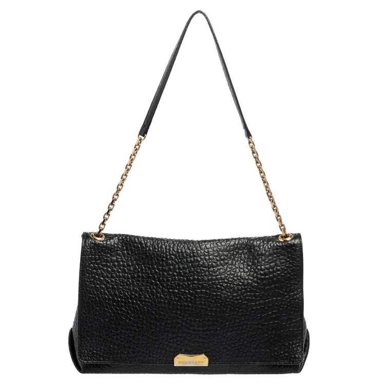 Burberry Black Grain Leather Large Mildenhall Shoulder Bag Burberry | TLC