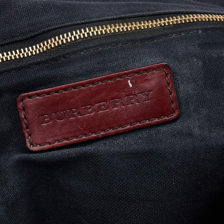 Pre Owned Burberry Beige/Brown Canvas And Leather Small Orchard Bowling Bag