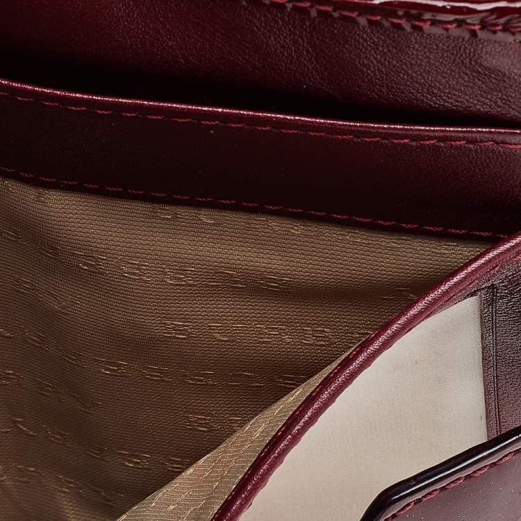 BURBERRY Wallet Check Leather Burgundy For Women