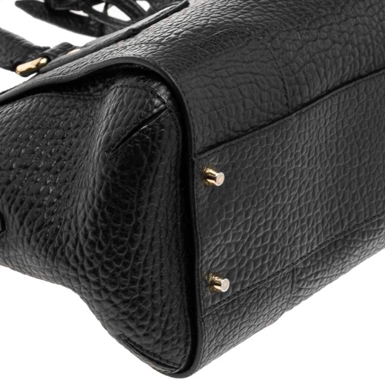Pre Owned Burberry Black Grained Leather Orchard Boston Bag