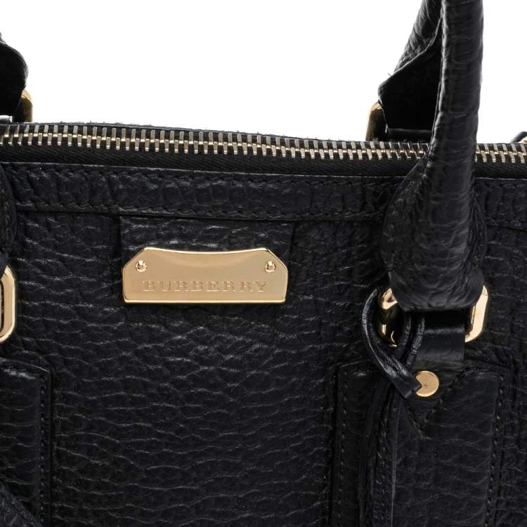 Pre Owned Burberry Black Grained Leather Orchard Boston Bag