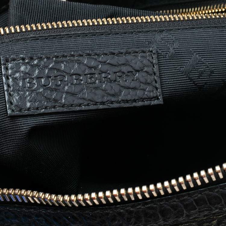 Pre Owned Burberry Black Grained Leather Orchard Boston Bag
