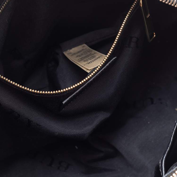 Pre Owned Burberry Black Grained Leather Orchard Boston Bag