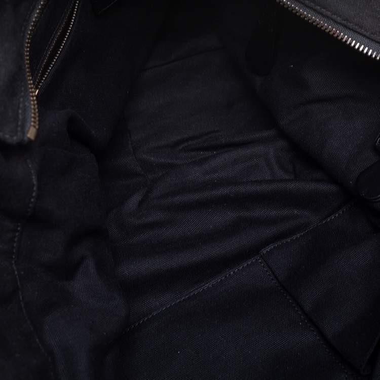 Pre Owned Burberry Black Canvas and Leather Tote