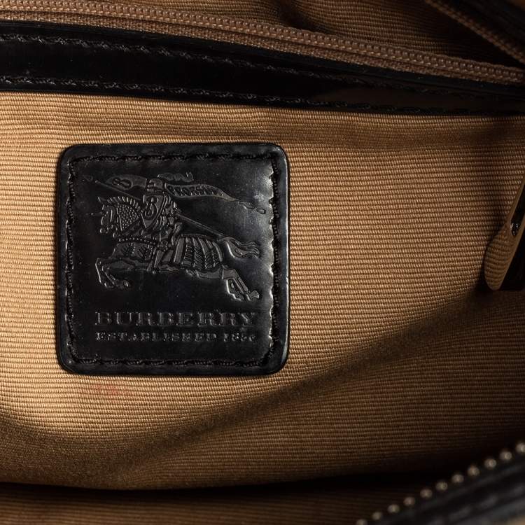 Pre Owned Burberry Beige/Black Nova Check Coated Canvas Small Bowling Bag