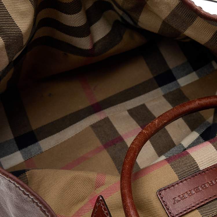 Pre Owned Burberry Brown Leather Tote