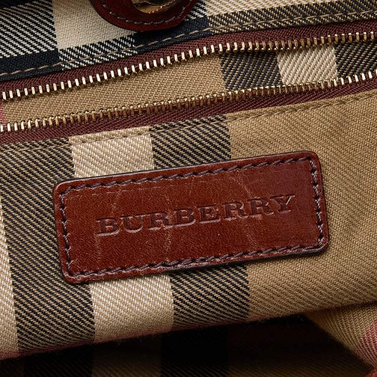Pre Owned Burberry Brown Leather Tote